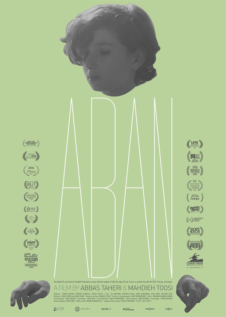 Poster for Aban (2022), a France–Iran short film by Abbas Taheri
